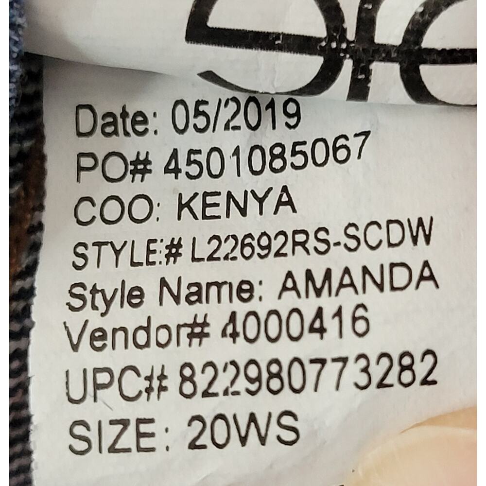 Gloria Vanderbilt Amanda Jeans Stretch Denim 20W Short Crop - Picture 7 of 7